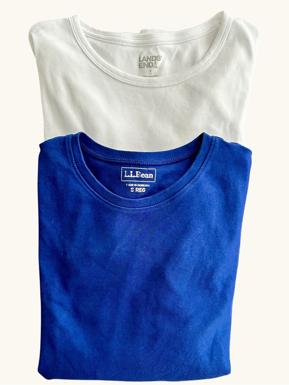 Bundle LL Bean Lands’ End cotton long sleeve crewneck tees sz S